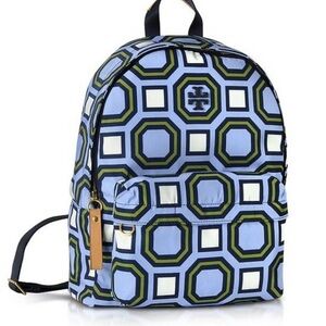 Tory Burch Blue Geometric Backpack